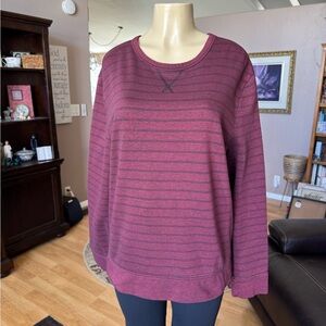Tony Hawk burgundy & black striped long sleeve sweatshirt-size L
